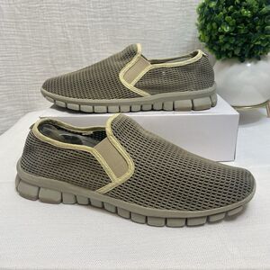 NoSox Men's Beige  Wino Mesh Casual Slip On Everyday Shoes Size  10